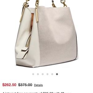 Signature Horse and Carriage Print Elise Satchel Bag (White/Cream)